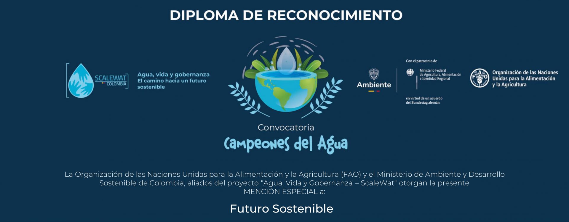 Experiencia del Proyecto Futuro Sostenible recibe Mención Especial en la convocatoria nacional “Campeones del Agua”